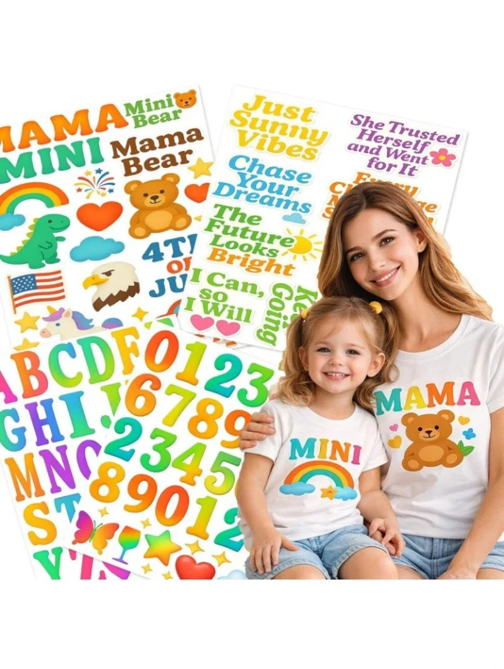 Happy Secret 8 Sheets Iron On Letters & Graphics Heat Transfer Stickers NWT
